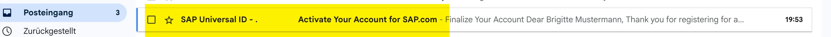 E-Mail von der SAP