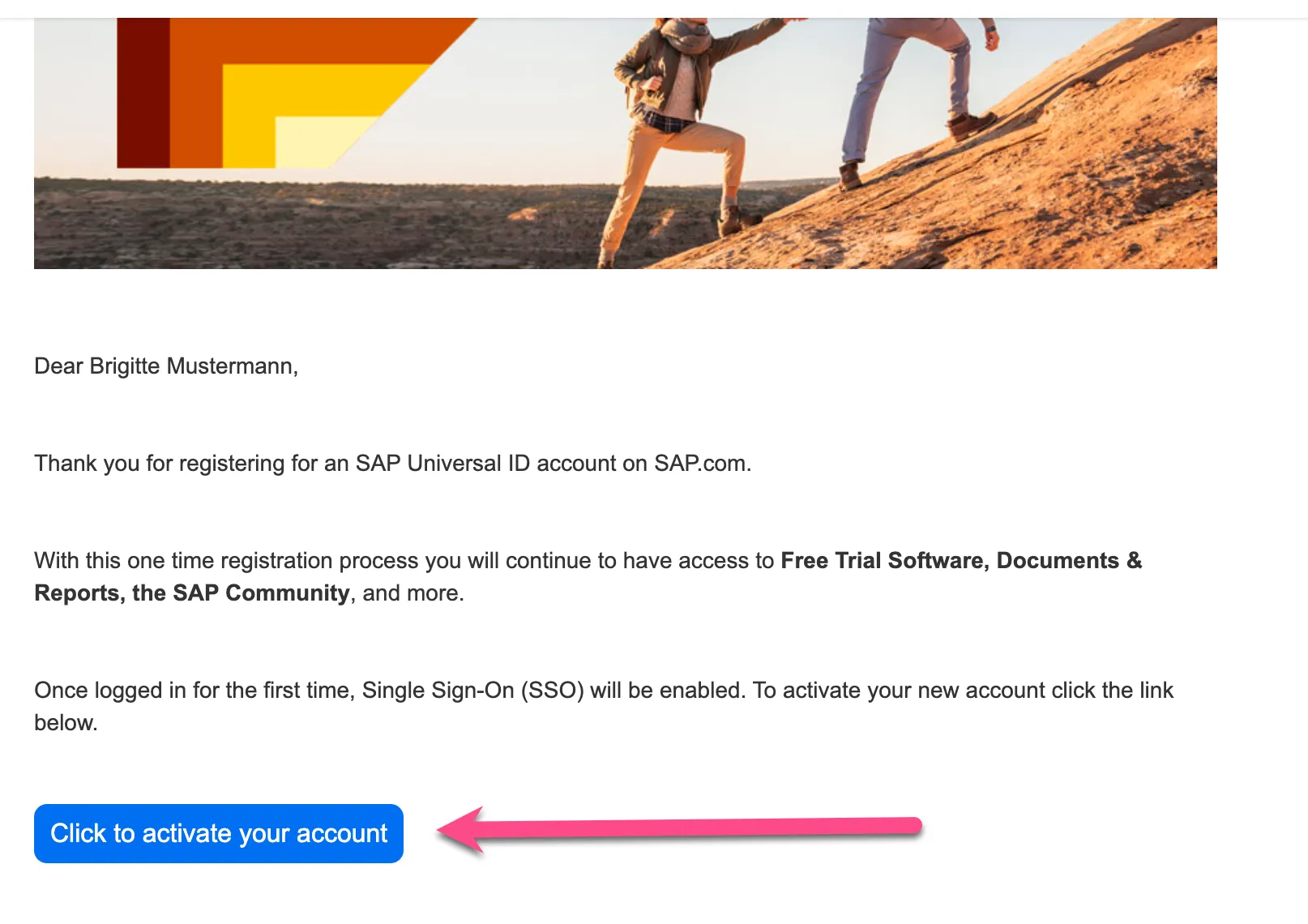 Button zur Bestätigung deiner E-Mail-Adresse